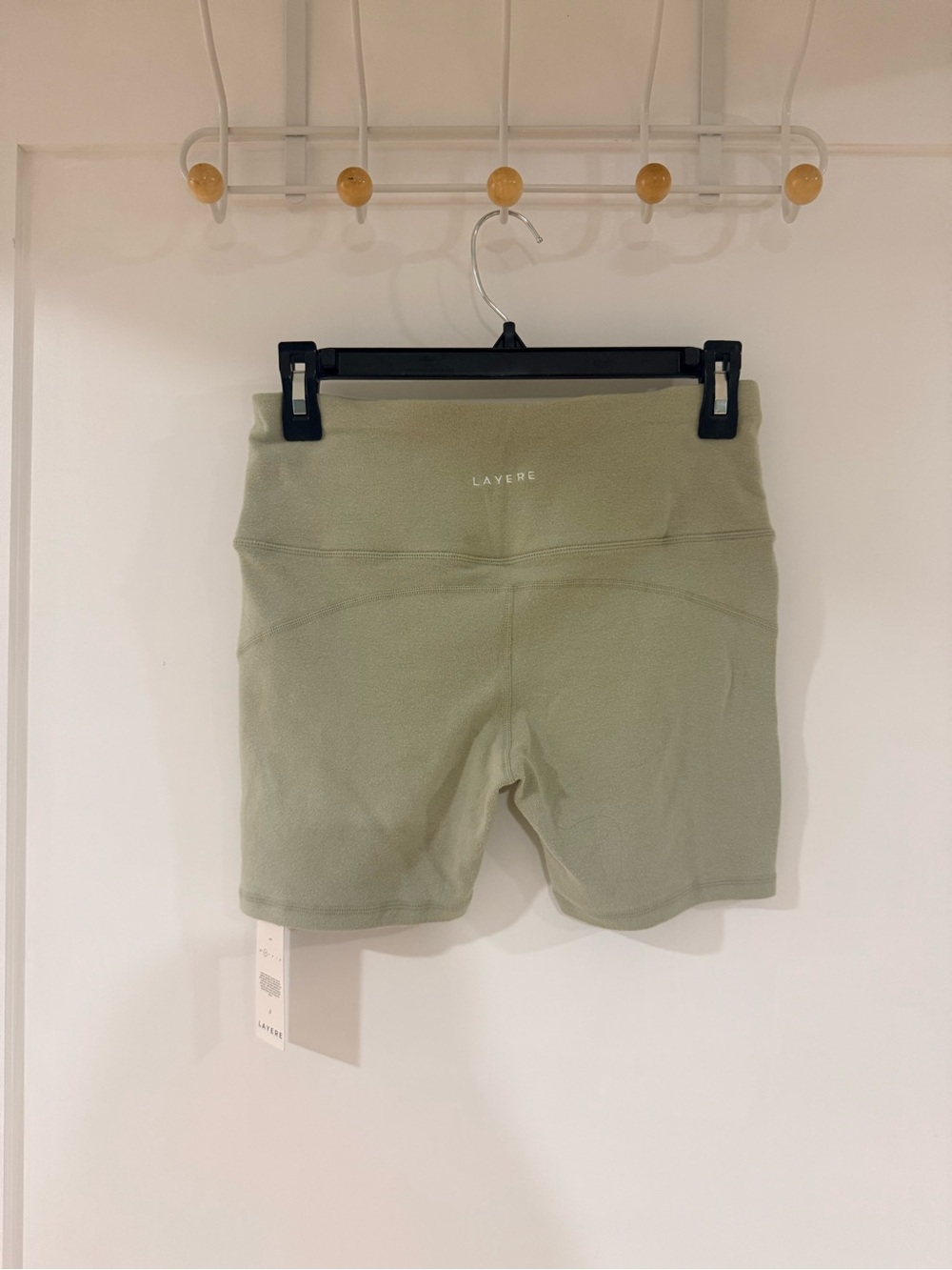 Layere Matcha Latte Organic Cotton High-Rise Biker Shorts Brandnew - Picture 4 of 11